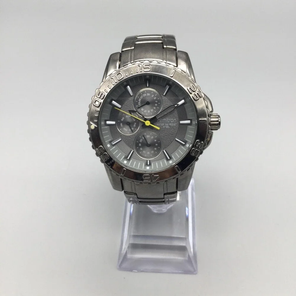 Armitron Mens Watch 42mm Gray Dial Stainless Bracelet 20/4729DS New Battery